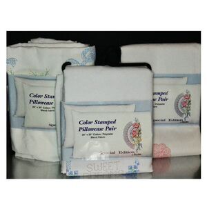 Bucilla Stamped Pillowcases Embroider As Wish Home Decor Bedroom Linens Crafts